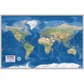 Laminiertes Weltkarte-Poster | Karte im physischen Stil | inklusive der am besten lesbaren Standort-Etiketten | 91,4 x 61 cm | Versand gerollt in einer Röhre, nicht gefaltet | ideal für Zuhause, Büro oder Klassenzimmer.