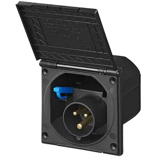 PRO PLUS CEE-Einspeisestecker Einbau eckig 240V 16A Schwarz
