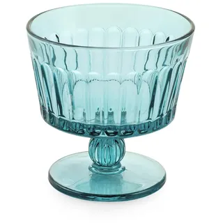 H&H Set mit 3 Schalen mit Fuß Atena aus bearbeitetem Glas, 35 cl, elegant und robust, spülmaschinenfest