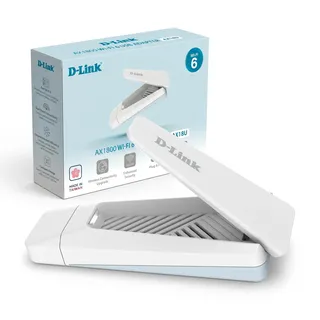 D-Link AX18U AX1800 Wi-Fi 6 USB Adapter (MU-MIMO, Dual Band, klappbare Antenne, WPA3, USB 3.0, kompatible mit Windows 11/10)