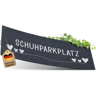 ElbFuchs Schuhparkplatz Fußmatte 75x30cm Grau I Waschbare & rutschfeste Indoor-Schuhmatte & Abtropfmatte I Ideal als Schuhunterlage & Schuhablage I Schmutzfangmatte für Flur & Eingang