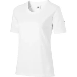 BP Damen T-Shirt für Frauen, 1/2 Ärmel, Rundhals, Länge 62 cm, 170,00 g/m2 Baumwolle mit Stretch, weiß,