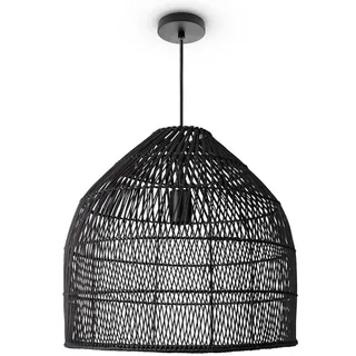Paco Home LINNU 1-flg. Ø44 cm Rattan schwarz