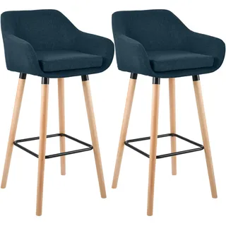 CLP Barhocker 2er Set 55 x 99 x 46 cm Blau
