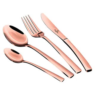 Berlinger Haus Rose Gold Besteck 24 Teile Edelstahl Poliert, Besteck-Set 6 Personen, Modernes Design Roségold - Rosa