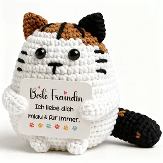 Giftota Pocket Hug - Geschenk für Freundin - Kreative Katzen Dekofigur - Kleiner Glücksbringer & Mutmacher - Geburtstagsgeschenk für Freundin, Frauen