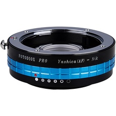 Fotodiox Pro Lens Mount Adapter - Yashica 230AF (YAF, Y230AF) Lens to Nikon SLR/DSLR Camera with Aperture Control Dial and Glass Elements for Focus Correction, fits Nikon D7100, D7000, D5200, D5100, D3100, D300, D300S, D200, D60, D800, D800e, D4, D3