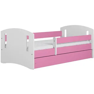 Raumhirsch Furniture Kinderbett Classic II mit Schublade ohne Matratze 90/65/164 , Rosa , Holzwerkstoff , 80x160 cm , Babymöbel & Kindermöbel, Kinderzimmer & Jugendzimmer, Kinderbetten