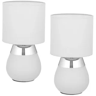 Relaxdays Tischlampe Grau 2 St.