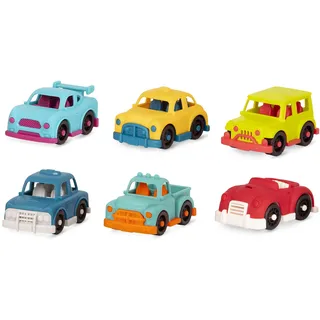 B. toys – Spielzeugautos – 6 Auto Spielzeuge – Sportwagen, Polizeiauto, Cabrio, Taxi und mehr – Klassisches Motorikspielzeug für Babys, Kinder – Spielzeug ab 1 Jahr – Happy Cruisers - 6 Mini-Fahrzeuge