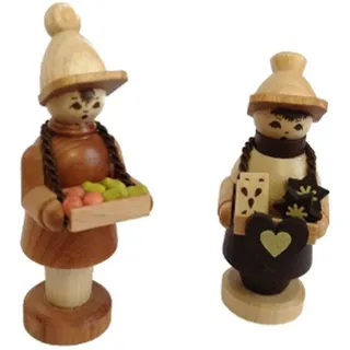Miniaturfigur Markthändler natur Höhe=7cm NEU Seiffen Erzgebirge Dekoration Holz