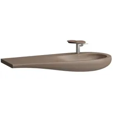 Laufen Alessi one Waschtisch, unterbaufähig, 1 Hahnloch, mit Überlauf, Ablage links, 1200x500, H814974, Farbe: Kaffee matt