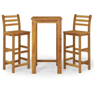 vidaXL 3-tlg. Gartenbar-Set Massivholz Akazie - Braun