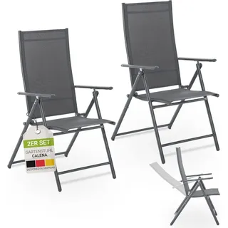 Juskys Calena Gartenstuhl 57 x 57 x 105 cm grau 2 St.