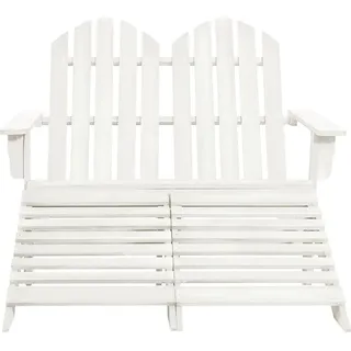 vidaXL Adirondack-Gartenbank 2-Sitzer mit Fußteil Tannenholz Weiß - Weiß