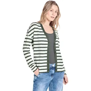 CECIL Damen B321320 Gestreifter Cardigan, Vanilla White, M