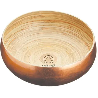 Artesà Schale aus Kupfer und Bambus, 26 cm, zum Servieren von Salat, Obst oder Brot