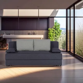 P & B Schlafsofa , Dunkelgrau , Textil, Holzwerkstoff , Füllung: Schaumstoffflocken , 193x82x80 cm , Liegefunktion, Rücken echt , Wohnzimmer, Sofas & Couches, Schlafsofas, Sonstige Schlafsofas