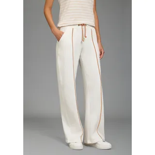 Sweathose LAURA SCOTT, Damen, Gr. 40, N-Gr, weiß, angeraute Sweatware, Obermaterial: 60% Baumwolle, 40% Polyester. Besatz: 60% Baumwolle, 40% Polyester, unifarben mit Farbeinsatz, lang, Hosen Sweathose, aus angerauter Sweatware, aus Baumwolle und Polyester
