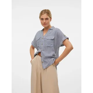 Vero Moda Damen »VMBUMPY S/S Shirt WVN Ga Noos, Blau, S