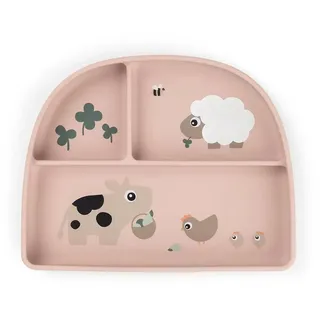Done By Deer Stick & Stay Tiny Farm Geteilter Teller - Pink - One Size