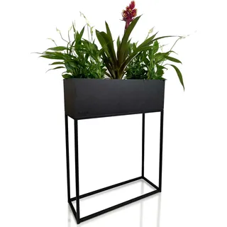 Blumenbeet quadratisch LOFT FIORINO aus Metall 42x22x80 cm - Schwarz