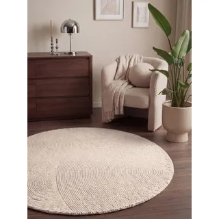 HANSE HOME Calmio Wollteppich Ø 200 cm Natur Weiß