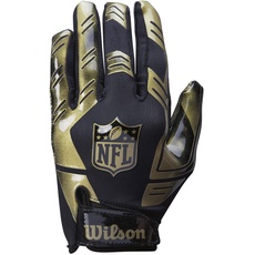 Bild von American Football Receiver-Handschuhe NFL STRETCH FIT RECEIVERS GLOVE, Einheitsgröße, schwarz/Gold, WTF930600M