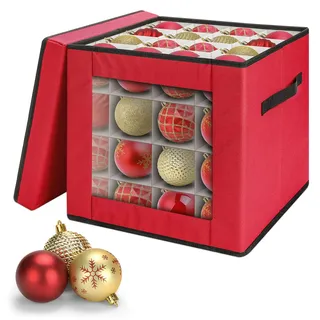 Weihnachtskugeln Aufbewahrung, Ohuhu Aufbewahrung Weihnachtskugeln 64 Fächern je 7,6 cm, Aufbewahrungsbox Weihnachtskugeln – Transparente, Platzsparende Schutzbox