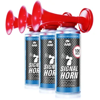 AABCOOLING Signal Horn 3X Nicht brennbar-106 dB(A), Bis zu 120 Signale, Camping, Erste Hilfe Sicherheit, Sport Outdoor Aktivitäten, Bärenabwehr, Stadionhupe, Fussball Trompete, Airhorn K4