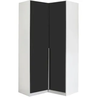 Xora Eckkleiderschrank , Weiß, Dunkelgrau , Holzwerkstoff , 5 Fächer , 100x210x102 cm , Blauer Engel, Goldenes M, Made in Germany , Typenauswahl, umfangreiches Zubehör erhältlich, in verschiedenen Größen erhältlich, in verschiedenen Holzdekoren erhältlich , Schlafzimmer, Kleiderschränke, Eckschränke