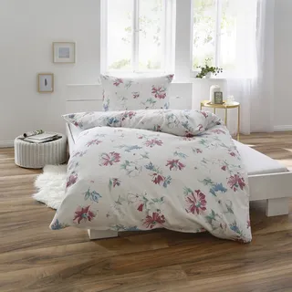 Dyckhoff Pfingstrosen Floral Pink/Weiß 135 x 200 cm + 2 x 80 x 80 cm