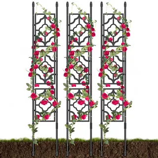 1,5 m Garten Rankhilfe für Kletterpflanzen, Kalolary Pflanzensieb Rankgitter Garten Outdoor Turm Obelisk Rankgitter Topfpflanze Kletterständer Gemüse Obst Reben Stützstruktur für Blumentopf