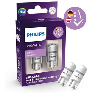 PHILIPS AUTOMOTIVE Philips Ultinon Pro6000 W5W-LED, 2er-Pack (LUM11961HU60X2)