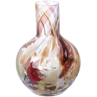 GILDE Tischvase »Vase Roslin Höhe ca. 21 cm«, (1 St.), Europäische Handarbeit, aus durchgefärbtem Glas, rot