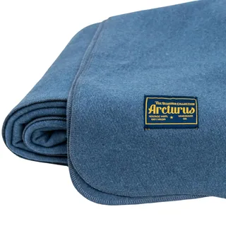 Arcturus Bighorn Decke aus 100% Schurwolle, Queen-Size-Größe, Stahlblau