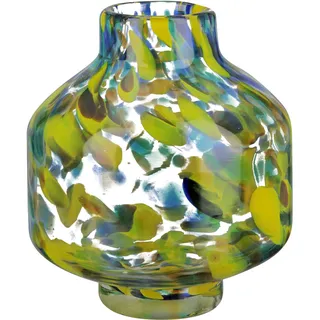 GILDE Tischvase »Splash, Höhe ca. 16 cm«, (1 St.), dekorative Vase aus Glas, Blumenvase, grün