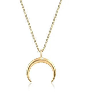 Kette mit Anhänger ELLI "Halskette Kette Anhänger Halbmond Fein 925 Silber" Gr. 45, gold, Halsketten, Damen, 45, ohne Stein, Silber 925 (Sterlingsilber), Kette mit Anhänger
