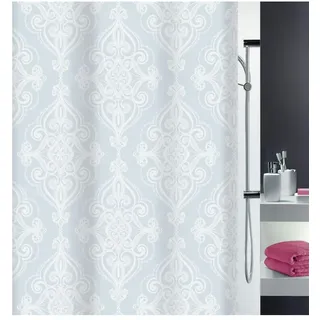 Spirella Anti-Schimmel Duschvorhang - Anti-Bakteriell, waschbar, wasserdicht, Polyester, „Rivoli“ 180x180cm Weiß