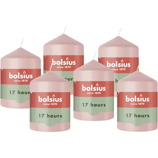 Bolsius Essentials Stumpenkerze 8 cm rosa 6 St.