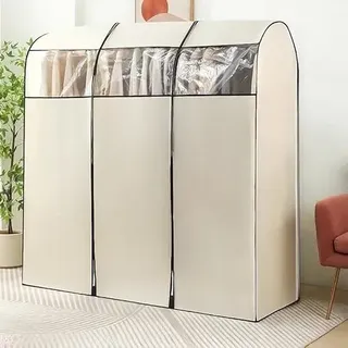 Kleiderständer Überzug,Kleiderständer Abdeckung Outdoor,Schutzhülle für Kleiderständer,Vliesmaterial, feuchtigkeitsbeständig, insektensicher, visuelle Fenstergestaltung,geeignet für Bodenaufhänger(A,1