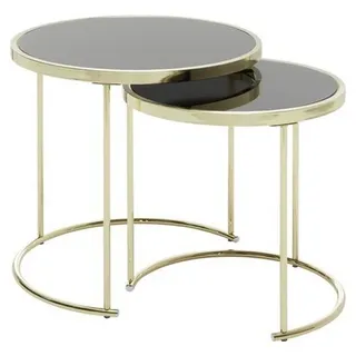 Mid.you Satztisch , Goldfarben , Metall , 2-teilig , rund , rund , 42x45x42 cm , einfacher Aufbau , Wohnzimmer, Wohnzimmertische, Beistelltische