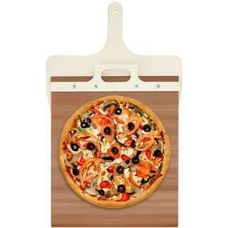 Etievort Pizzaschieber [2026 NEW] Pizza Slider Peel,Schiebe Pizzaschaufel | Sliding Pizza Peel, Gleitschieber Pizza,Schiebepizzaschaufel der Pizza Perfekt überträgt (50 * 30)