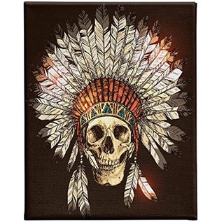 Homemania Skull-Art und Graffiti-Bild für Wohnzimmer, Schlafzimmer, mehrfarbig, 45 x 3 x 70 cm, -HM20KNV45 x 70 – 54, Polyester, Holz