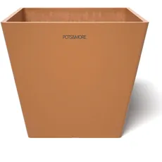 POTS&MORE Pflanztopf Prismo 20 (ø 20 cm, quadratische Form, Farbe Terrakotta, Höhe 18 cm, Übertopf Kunststoff, für Zimmerpflanzen) VP022003