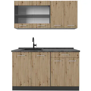 Vicco Singleküche R-Line, 140 cm, , AP Anthrazit, Artisan Eiche/Anthrazit