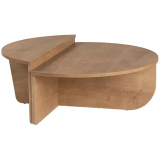 Calicosy Couchtisch (2er-Set) orion 35/90/90 cm , Apfelbaumfarben , Holz , Uni , Freiform , 90x35x90 cm , Wohnzimmer, Wohnzimmertische, Couchtische