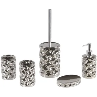 Beliani Badezimmer Set 5-teilig Badaccessoire-Set Silber