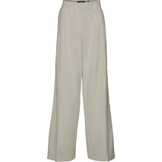 VERO MODA Damen Weite Stoffhose Culotte Palazzo Marlene Business Pants VMTROIAN Größe: M / 32L - Beige