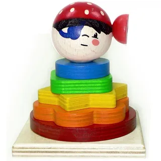 Holzspielzeug Stapelturm Pirat BxLxH 90x90x105mm NEU